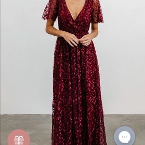 New, Never Worn Embossed Maxi Dress in Mulberry